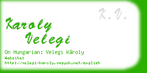 karoly velegi business card